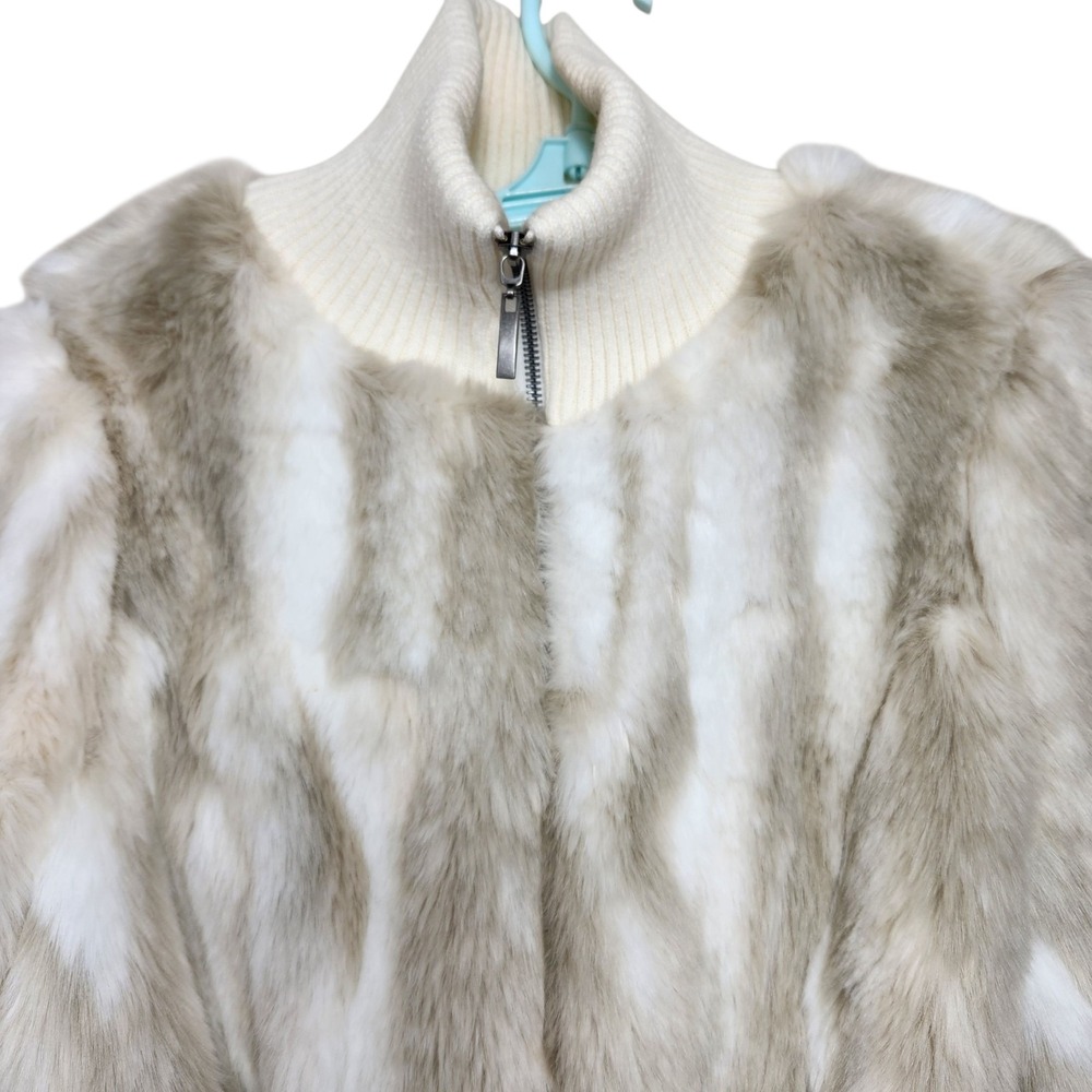 Vintage I.N.C. International Concepts Womens Medium White Faux Fur Glam Feminine - Picture 3 of 10